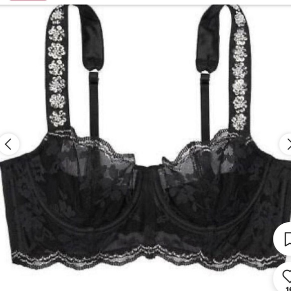 Victoria’s Secret Lace Embellished Lace sequin Bra size 32 B - Picture 1 of 14